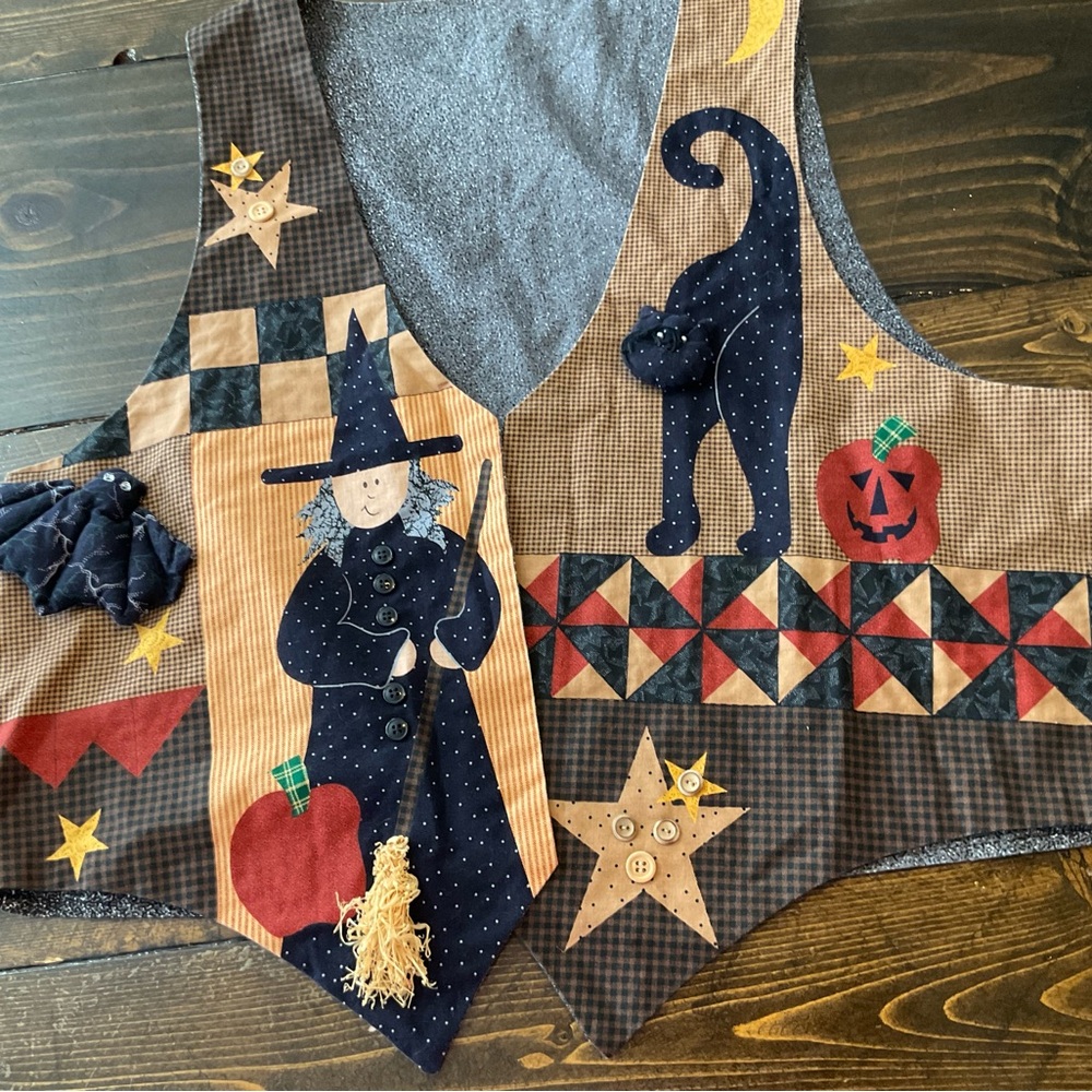 Halloween Themed Patchwork Vest - image 8
